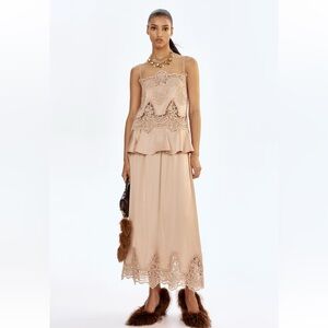 H&M Lace-Inset Satin Top